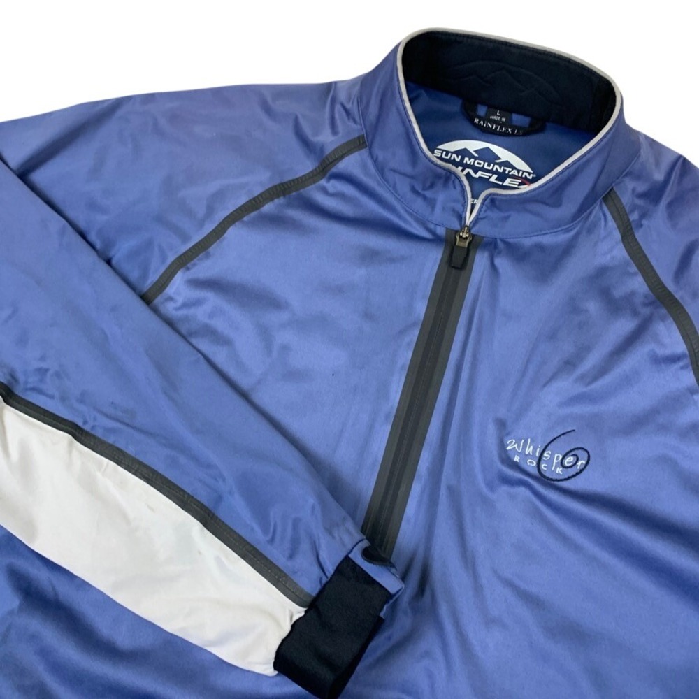 Sun Mountain Rainflex LS Mens Blue Whisper Rock Golf Waterproof Pullover Large